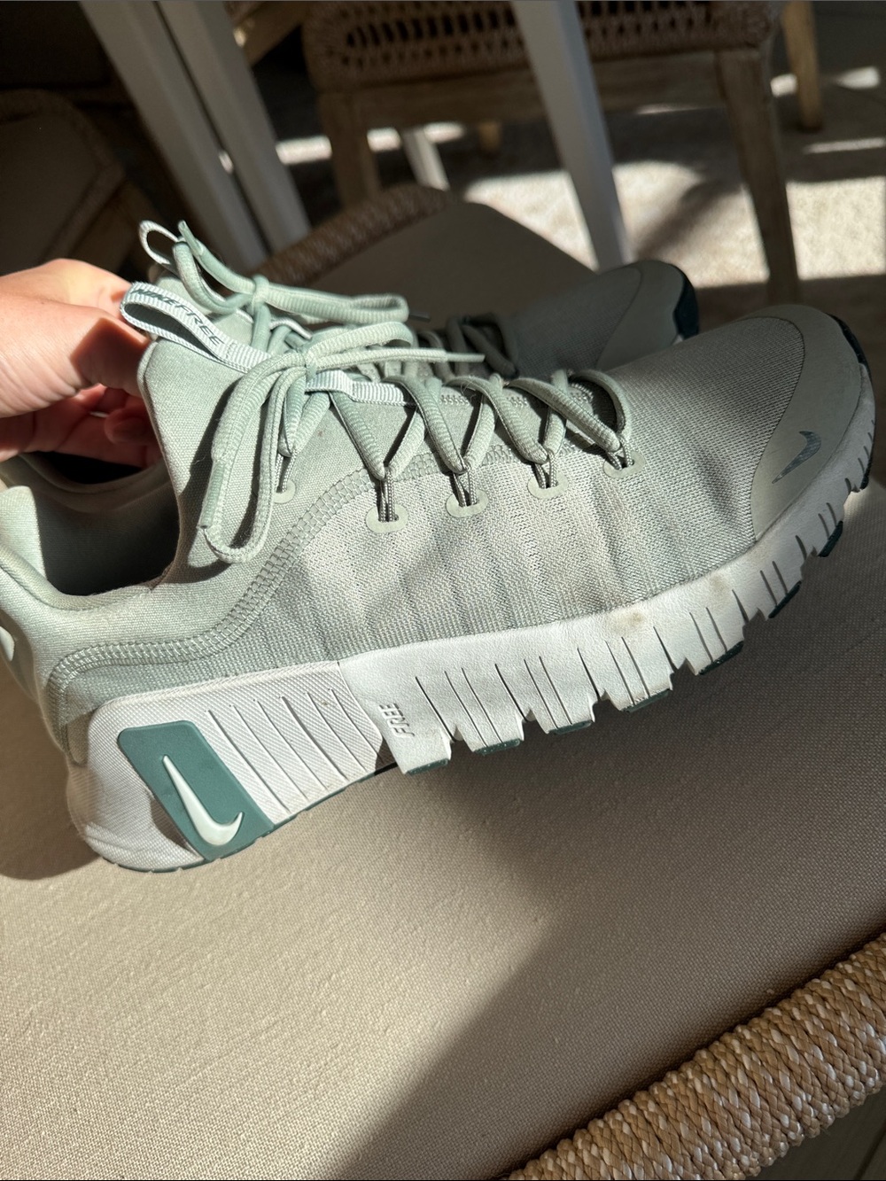 Nike Men's Light Olive Green Low-Profile Training Sneakers - Picture 7 of 9